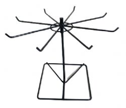 Display simples giratório de balcão com 8 ganchos